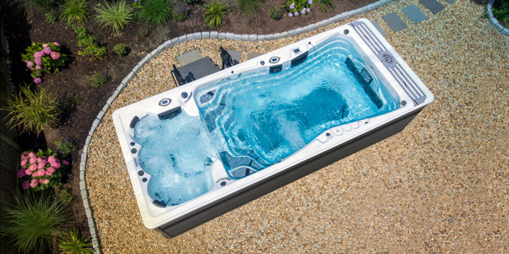 Aerial shot of a Momentum D in a backyard.